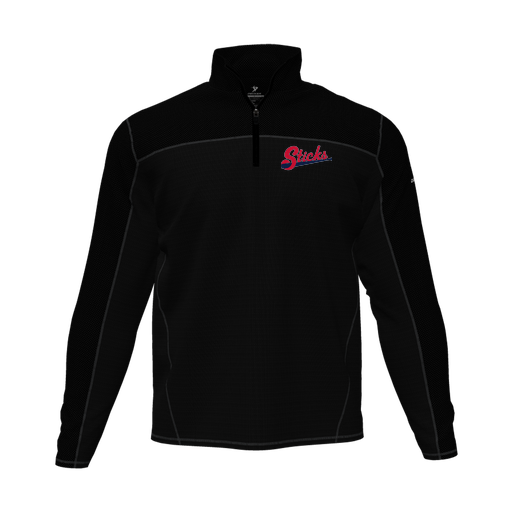 [CUS-DFW-QTRZ-PER-LSL-BLK-AS-LOGO2] Quarter Zip Pullover (Adult S, Black, Logo 2)