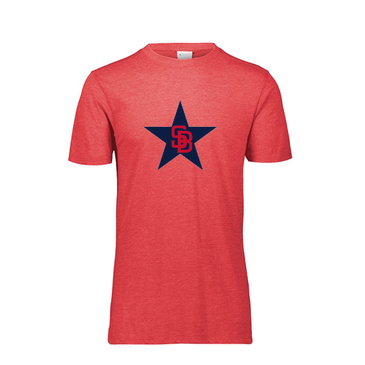 [FTSCUBRD-YS-LOGO3] Decker Youth Tri-Blend T-Shirt - Short Sleeve (Youth S, Red, Logo 3)