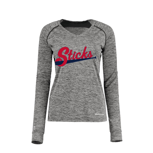 [222770.K94.XS-LOGO2] Ladies Electric Long Sleeve Shirt (Female Adult XS, Black, Logo 2)