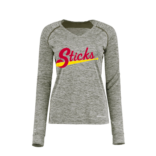 [222770.K94.XS-LOGO1] Ladies Electric Long Sleeve Shirt (Female Adult XS, Gray, Logo 1)