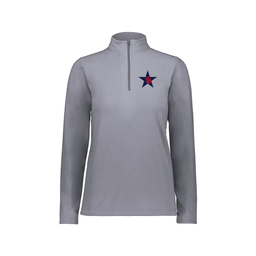 [6864.059.XS-LOGO3] Ladies MicroFleece 1/4 Zip Pullover (Female Adult XS, Gray, Logo 3)