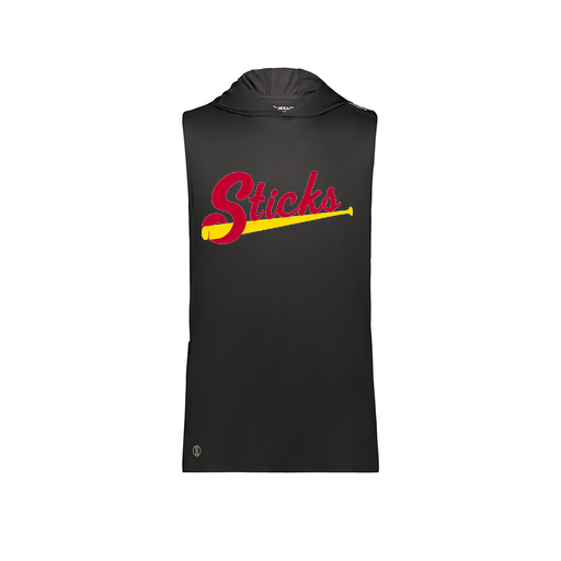 [222590.080.XS-LOGO1] Men's CoolDry Sleeveless Hoodie (Adult XS, Black, Logo 1)