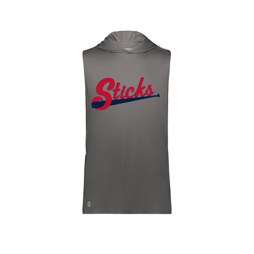 [222590.98D.XS-LOGO2] Men's CoolDry Sleeveless Hoodie (Adult XS, Gray, Logo 2)