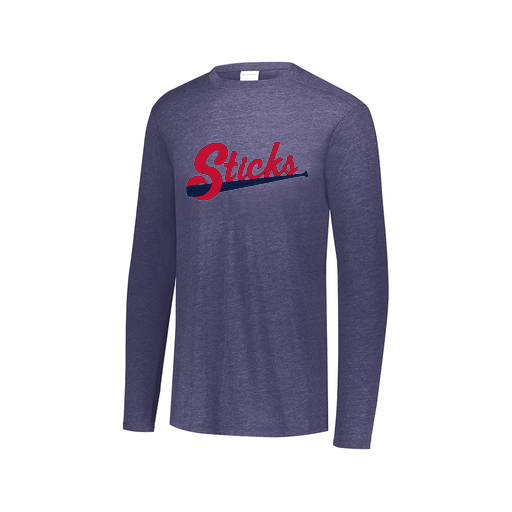 [FTLCUBNV-AXS-LOGO2] Decker Men's Tri-Blend T-Shirt - Long Sleeve (Adult XS, Navy, Logo 2)