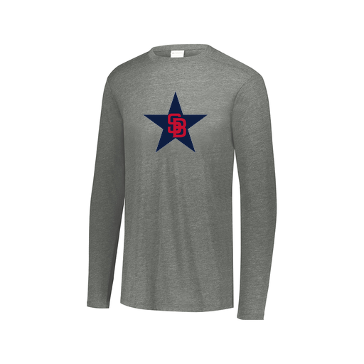 [FTLCUBGY-AXS-LOGO3] Decker Men's Tri-Blend T-Shirt - Long Sleeve (Adult XS, Gray, Logo 3)