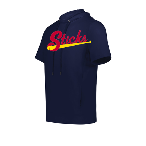 [222505.065.S-LOGO1] Men's Venturs Soft Knit Short Sleeve Hoodie (Adult S, Navy, Logo 1)