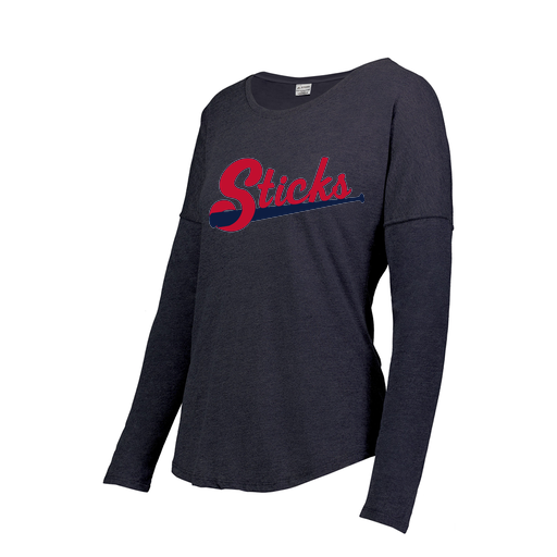 [FTLCUBNV-FAXS-LOGO2] Decker Women's Tri-Blend T-Shirt - Long Sleeve (Female Adult XS, Navy, Logo 2)